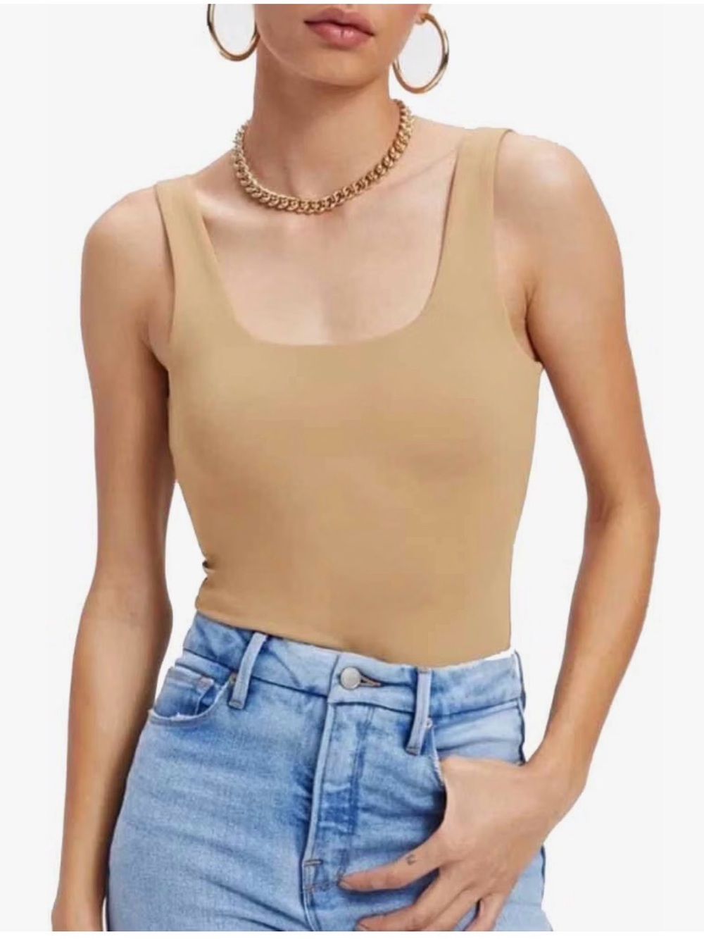 NWOT Good American Women's Modern Tank Scuba Thong Bodysuit size 0